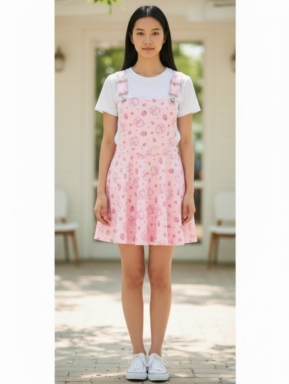 Hot Topic Pink Strawberry & Milk Carton Kawaii Harakuru Novelty Pinafore Size SM